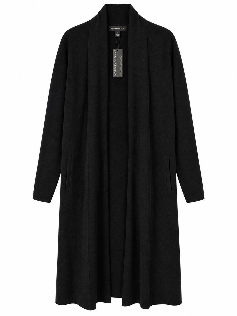 NWT Banana Republic LENZING ECOVERO Long Cardigan - Black, Size M